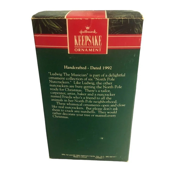 Hallmark KEEPSAKE '92 "Ludwig the Musician" Nutcracker Christmas Xmas Ornament - Picture 7 of 7